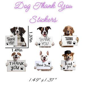 Dog Thank You Stickers ~ Qty 50  Size 1.49"x1.37"